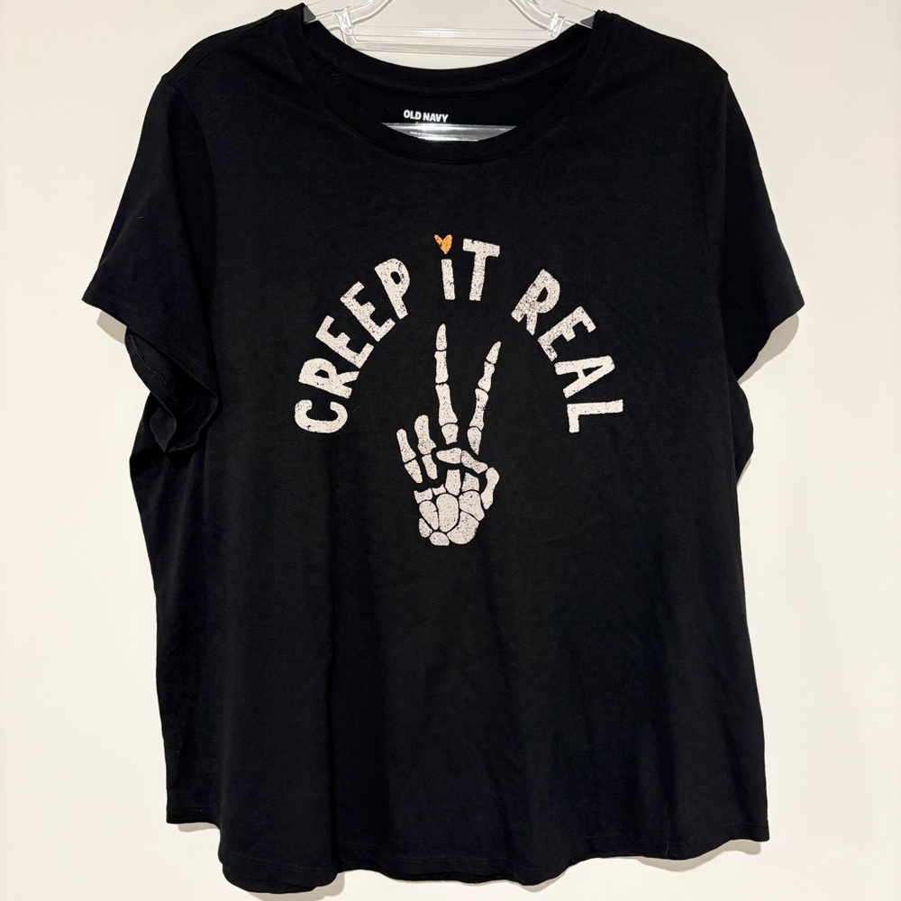 OLD NAVY Everywhere Creep‎ it Real Graphic Tee black size XL